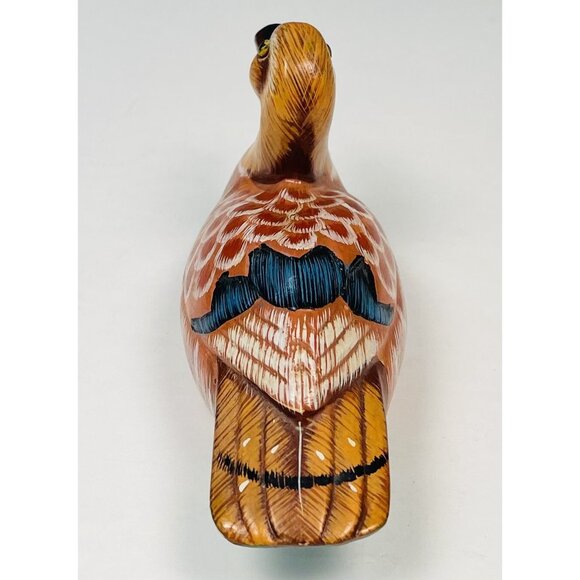 VTG 5.5" Handpainted Ceramic Blue Winged Teal DUCK FIGURINE Decor Brown EUC - Picture 4 of 5